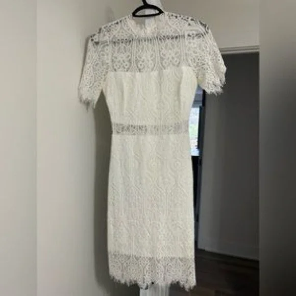 NWOT | Lulu's | Off White Lace Midi Dress - Picture 2 of 4